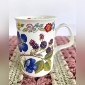 Vintage Botanical Flowers Mug Fine Bone China Roy Kirkham 1996 England